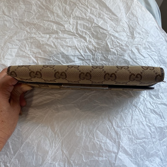 Gucci wallet with canvas/leather monogram tan and brown wallet sold as is - Picture 16 of 16